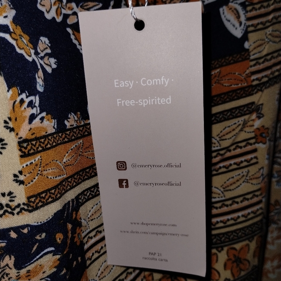 Emery Rose NWT sleeveless sundress, gold and blue patchwork, cowgirl - Picture 4 of 11